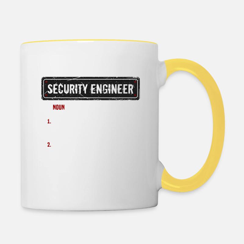 IT Security Sicherheit Definition Cybersecurity - Tasse zweifarbig - Weiß/Gelb