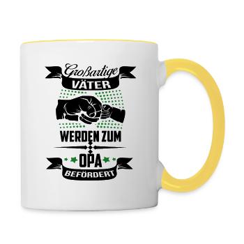 Ich Werde Opa Großvater Papa Beförderung Opa Vater - Tasse zweifarbig - Weiß/Gelb - Rechts