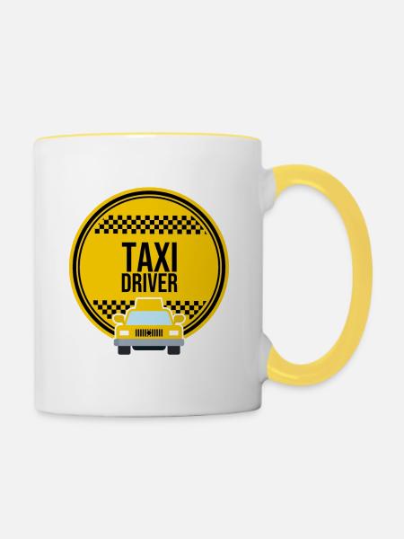 Taxifahrer - Tasse zweifarbig - Weiß/Gelb