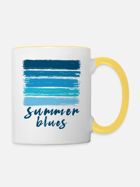 Summer blues - Tasse zweifarbig - Weiß/Gelb