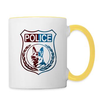 Police Polizei Abzeichen Wappen - Contrasting Mug - white/yellow - Right