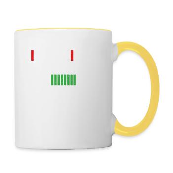 Mother Mom Father Papa Battery Empty Daughter Gift - Contrasting Mug - white/yellow - Right