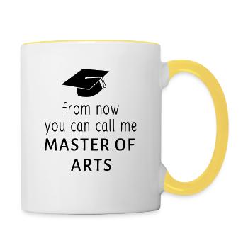 Master of Arts - Contrasting Mug - white/yellow - Right