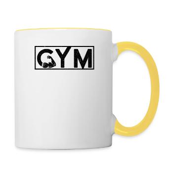 Fitness Bestseller Gym - Contrasting Mug - white/yellow - Right