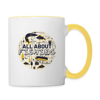 All about fishing - Contrasting Mug - white/yellow - Right
