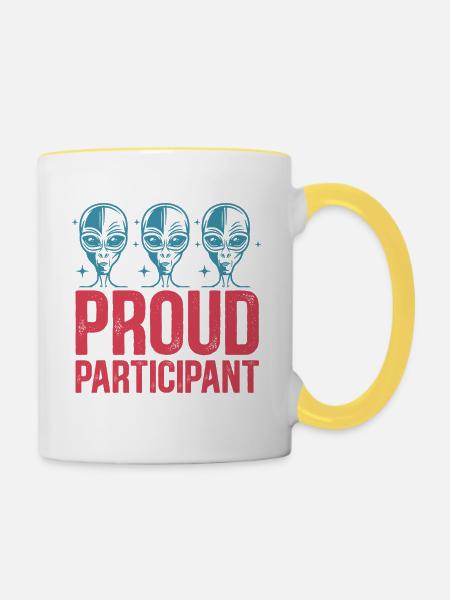 Proud Participant - Tasse zweifarbig - Weiß/Gelb