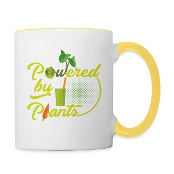 Powered by plants - Tasse zweifarbig - Weiß/Gelb - Rechts