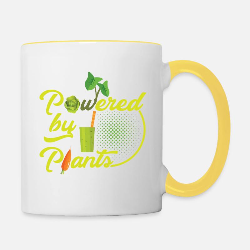 Powered by plants - Contrasting Mug - white/yellow
