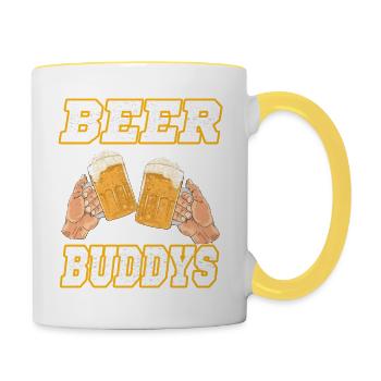 Bier - Tasse zweifarbig - Weiß/Gelb - Rechts