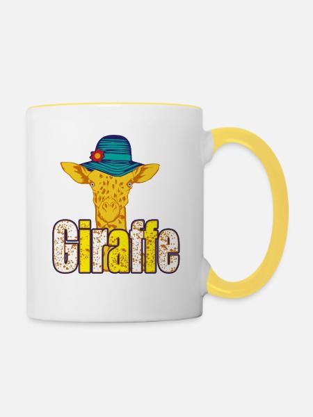 Giraffe - Tasse zweifarbig - Weiß/Gelb