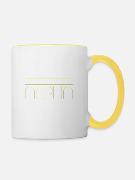 Natürliches Alpha - Tasse zweifarbig - Weiß/Gelb