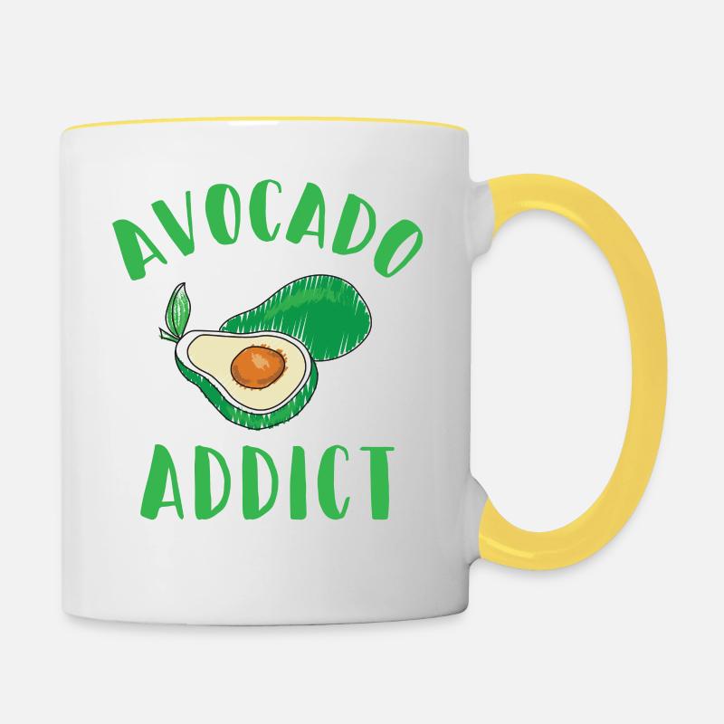 Avocado addict - Contrasting Mug - white/yellow