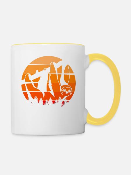 SLOTH DAB - Tasse zweifarbig - Weiß/Gelb