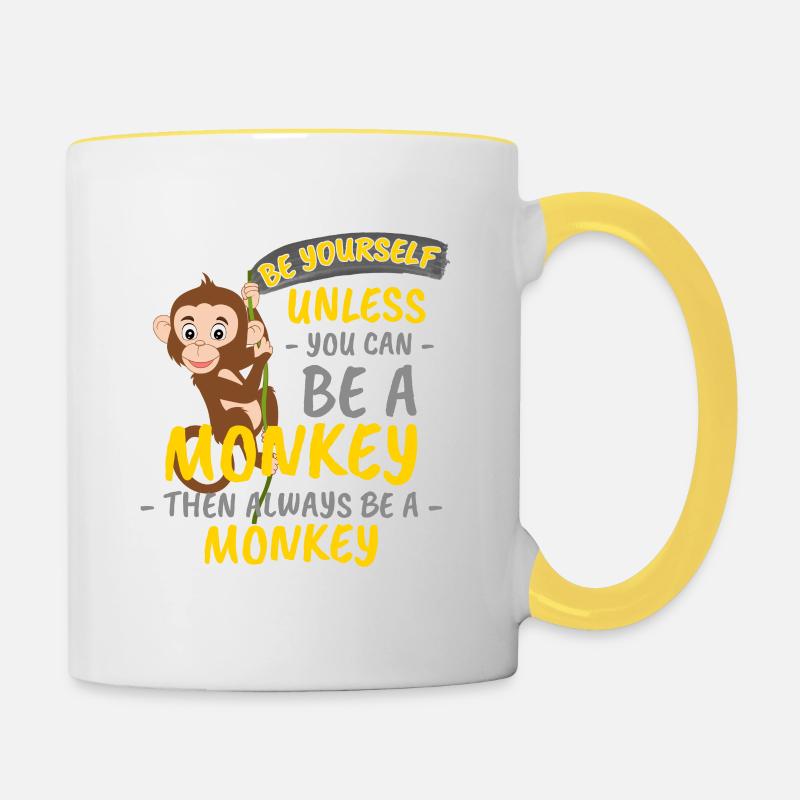 Monkey - Contrasting Mug - white/yellow