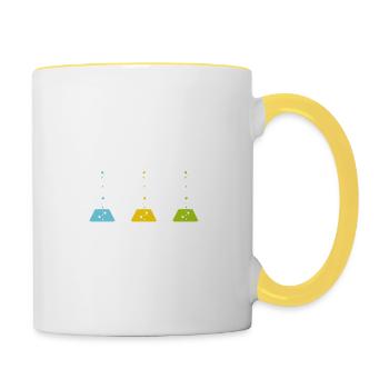 Chemistry laboratory reaction organic love gift - Contrasting Mug - white/yellow - Right