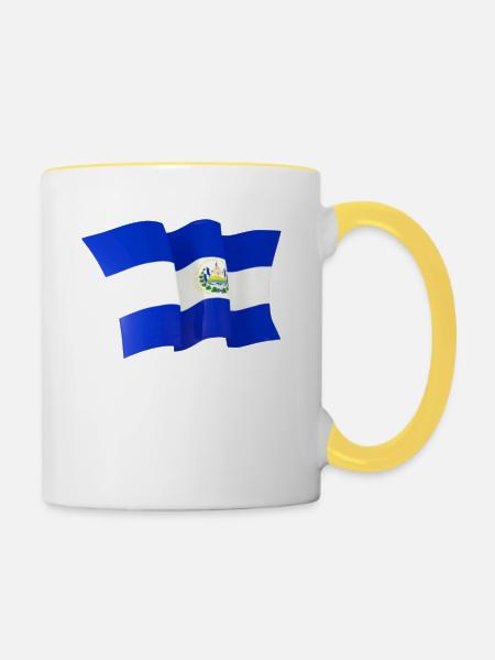 El Salvador Flagge El Salvador Fahnenschwingen - Tasse zweifarbig - Weiß/Gelb