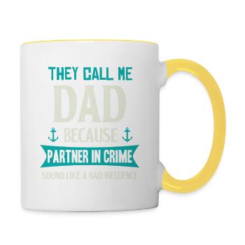 They call me dad because .. - Dad - Vater - Shirt - Tasse zweifarbig - Weiß/Gelb - Rechts