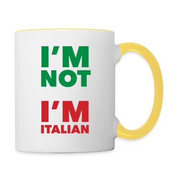 Funny Italian Gift - Contrasting Mug - white/yellow - Right