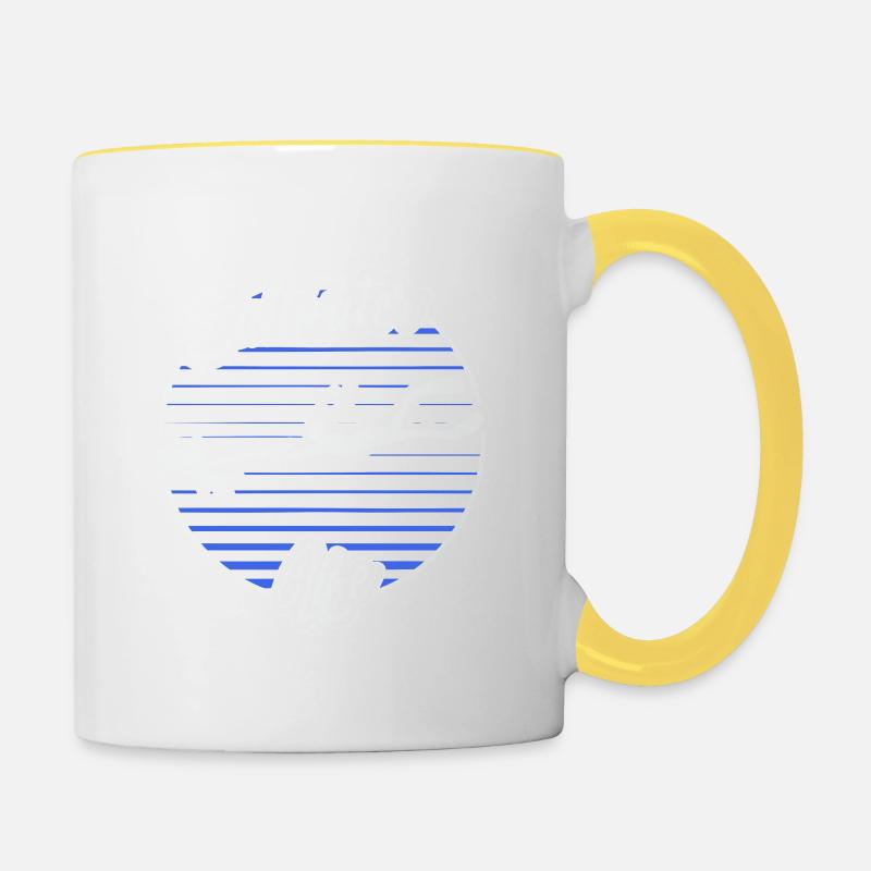 Chasse sous marine Vie en eau salée Pêche en apnée - Mug contrasté - blanc/jaune