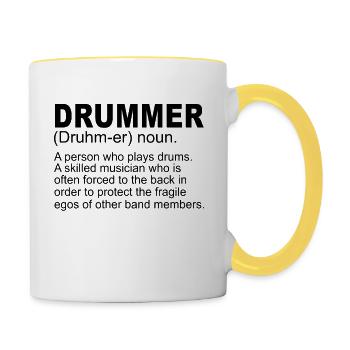 Définition du batteur - Mug contrasté - blanc/jaune - Droite