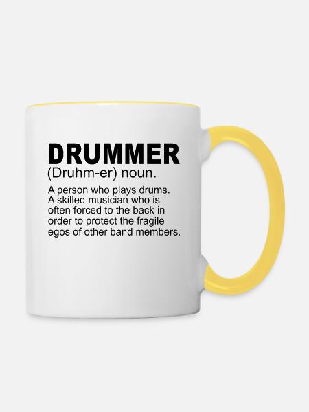 Schlagzeuger Definition - Tasse zweifarbig - Weiß/Gelb