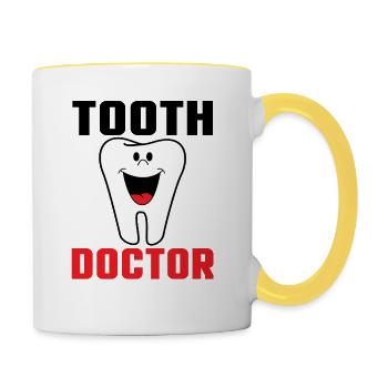Dent Doctor - Dentiste - Mug contrasté - blanc/jaune - Droite