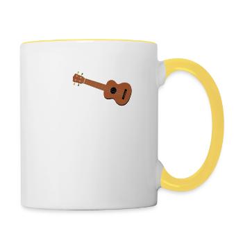 Ukulele Kirchenband Gospel Musiker Bibelvers - Tasse zweifarbig - Weiß/Gelb - Rechts