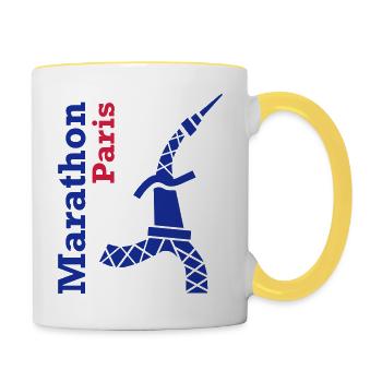 paris_marathon_Tour Eiffel - Mug contrasté - blanc/jaune - Droite