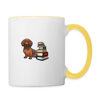 Dachshund - Contrasting Mug - white/yellow - Right