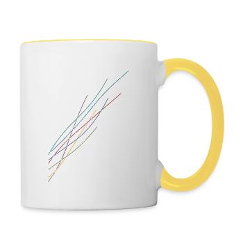 Pilot Bunte fliegende Jets Flugzeuge Flugzeuge - Tasse zweifarbig - Weiß/Gelb - Rechts