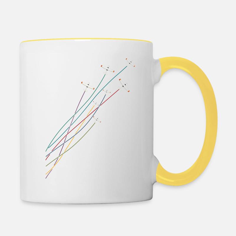Pilot Vintage Flying Airplanes Aeroplane Pilot - Contrasting Mug - white/yellow