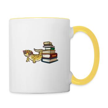 Leopardgecko - Tasse zweifarbig - Weiß/Gelb - Rechts