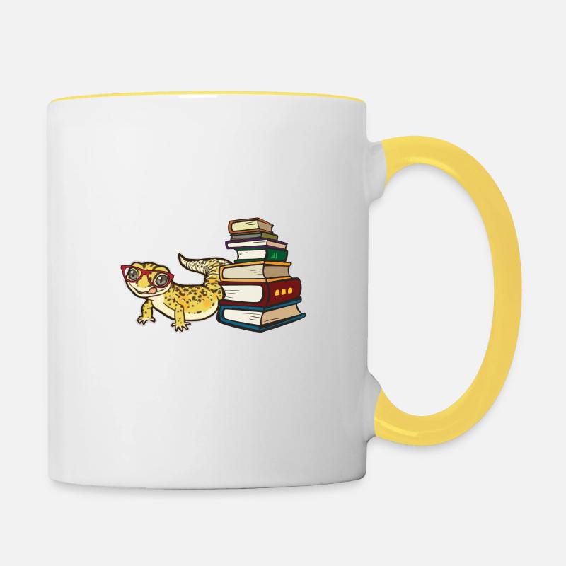 Leopardgecko - Tasse zweifarbig - Weiß/Gelb