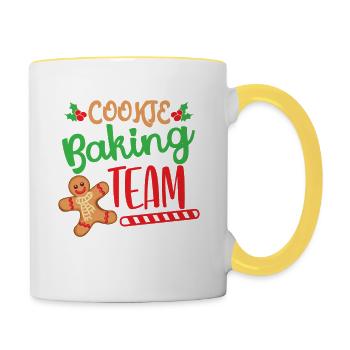 Cookie Baking Team - Christmas Xmas Crew - Contrasting Mug - white/yellow - Right