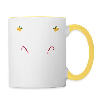 Lustiger Weihnachts Spruch - Tasse zweifarbig - Weiß/Gelb - Rechts