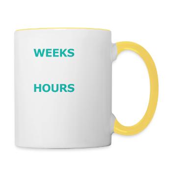 Weeks of Coding can save Hours of Planning - Contrasting Mug - white/yellow - Right