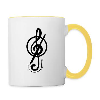 flûte - Mug contrasté - blanc/jaune - Droite
