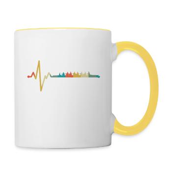 Retro rowing rower gift I eighth rowing - Contrasting Mug - white/yellow - Right
