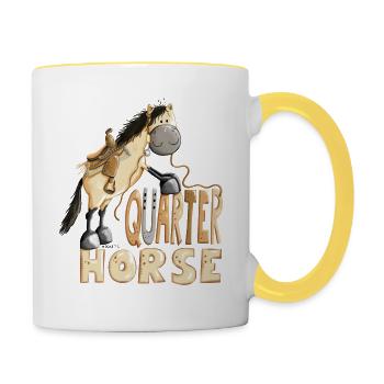 Buckskin Quarter Horse - Contrasting Mug - white/yellow - Right