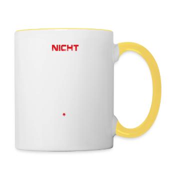 Nicht stören Maschine ist in Betrieb - Tasse zweifarbig - Weiß/Gelb - Rechts
