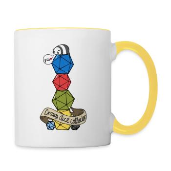 pen and paper dice collector - Contrasting Mug - white/yellow - Right