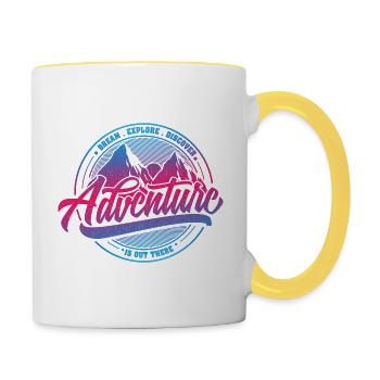 Dream Explore Discover Adventure Is Out There bp - Contrasting Mug - white/yellow - Right
