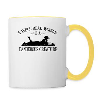 A well read woman - Contrasting Mug - white/yellow - Right