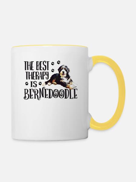 Bernedoodle - Tasse zweifarbig - Weiß/Gelb