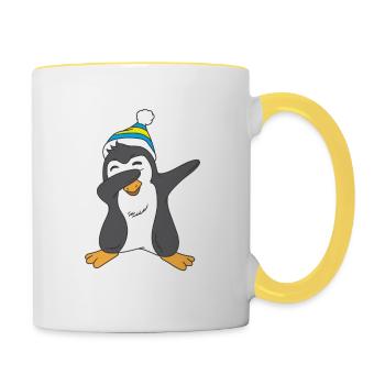Pingouin pingouin pingouin - Mug contrasté - blanc/jaune - Droite