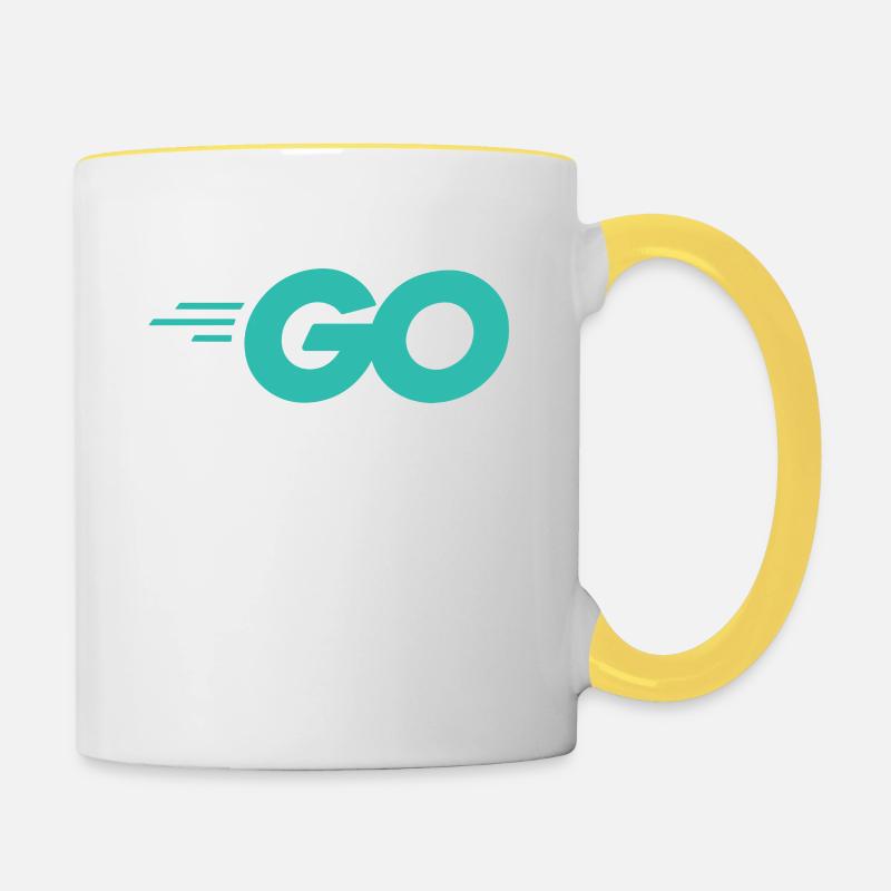 Go Programming Language with Go logo Go - Contrasting Mug - white/yellow