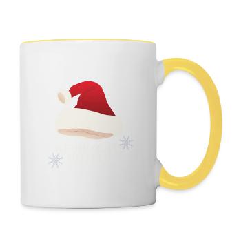 Drôle de sort de noël tenue de Noël - Mug contrasté - blanc/jaune - Droite