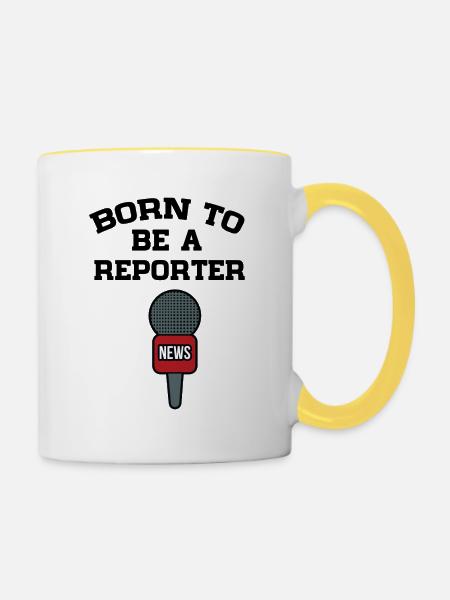 Reporter - Tasse zweifarbig - Weiß/Gelb
