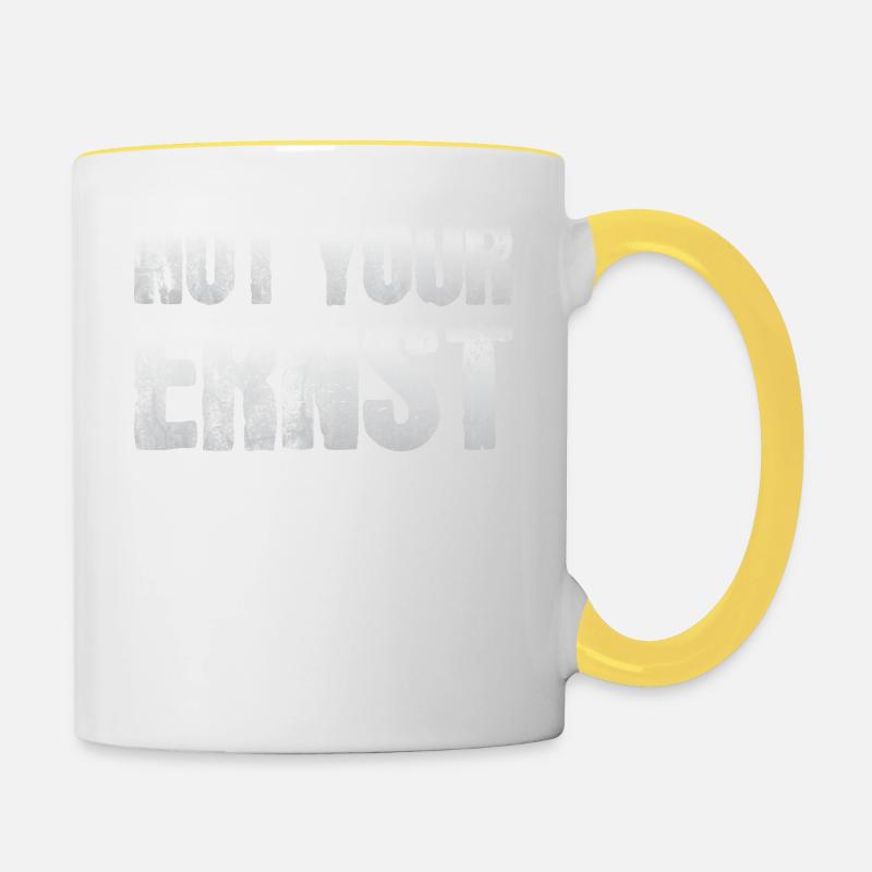Sprüche - Not your Ernst - Tasse zweifarbig - Weiß/Gelb