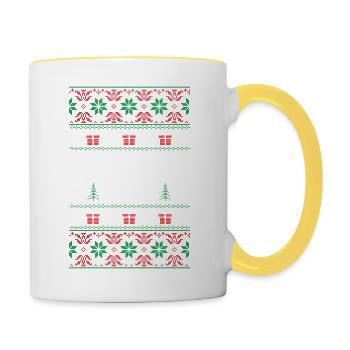 JOLLY A.F. / Noël, cadeau amusant - Mug contrasté - blanc/jaune - Droite